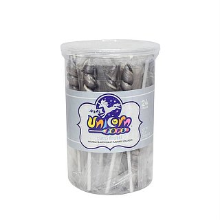 Mini Unicorn Pops Spiral Twist Silver Tutti Frutti Lollipop 24 ct 6.5"