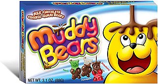 Muddy Bears Chocolate Covered Gummi Bears 3.1 ounce 12 count theater box