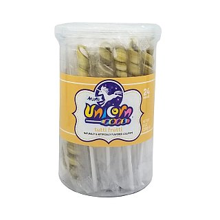 Mini Unicorn Pops Spiral Twist Gold Tutti Frutti Lollipop 24 ct 6.5"
