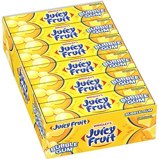 Juicy Fruit Bubble Gum 18 Count 5 Piece Each Tray