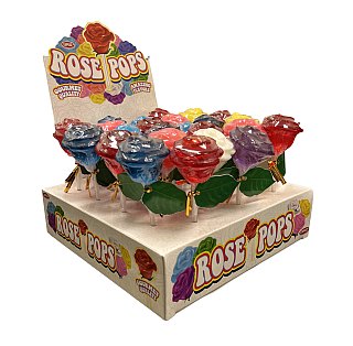Espeez Assorted Rose Shaped Flower Lollipop 24 ct