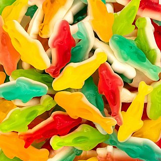 Assorted Sharks Dye Free Natural Color Gummy Candy 2.2 lbs