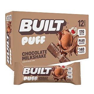 BUILT Puff Protein Bar Chocolate Milk Shake 1.41 oz 12 ct