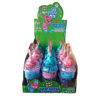 Super Dipper Lollipop Sour Candy Powder Gel 2.4 oz 12 ct