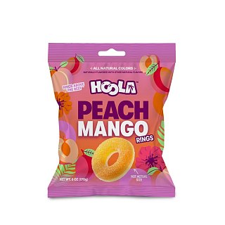 Iconic Candy Hoola Peach Mango Gummy Rings 6oz 8 Pack