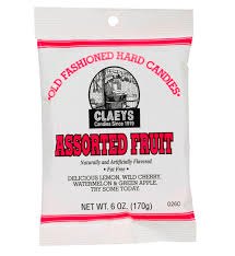 Claeys Hard Candies Assorted Fruit 6 Count 6 Ounce Pack