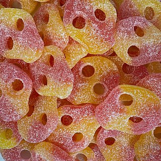 Candy People Swedish Sour Lemon Raspberry Gummy Skulls 4.4 lb