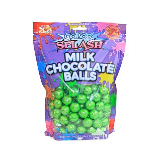 Splash 24 Oz Green Milk Chocolate Balls Wrapped