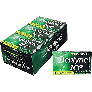 Dentyne Ice Sugar Free Gum Spearmint 9 Count 16 Piece Packages Tray