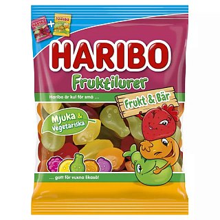 Haribo Sweden Frukt & Bar Mixed Fruit Berries  80g Bag 12 Pack