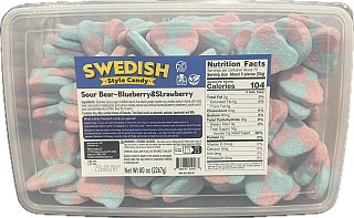 Mito Swedish Style Gummy Sour Bear Blueberry Strawberry 5lb