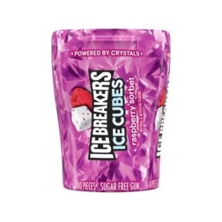 Ice Breakers Cubes Raspberry Sorbet Gum Bottle Pack 3.24oz 6ct Tray
