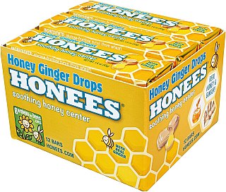 Honees Filled Honey GINGER  Cough Drops 12 ct