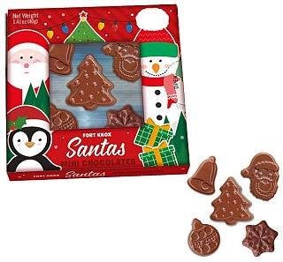 Fort Knox Christmas Chocolate Mini Santa Tree 1.41 oz 12ct