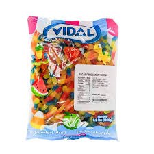 Vidal Sugar Free Gummy Worms 2.2 Pound Bag Bulk
