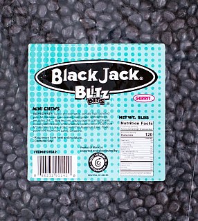 Gerrit Black Jack Blitz Bits Mini Chews Black Licorice 5 lb