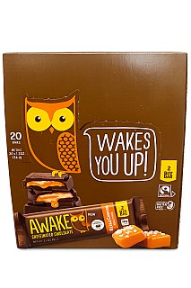 Awake Caffeine Chocolate Bar Dark Sea Salt Caramel 1.2oz 20 ct