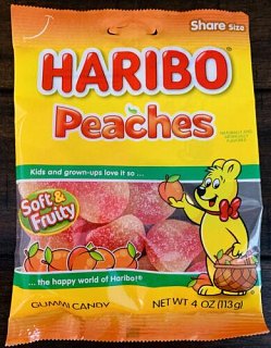 Haribo Peg Peaches 12 Count 5 Ounce Each