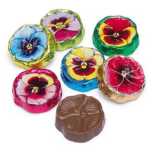 Madelaine Foiled Milk Chocolate Pansies Flowers 5lb