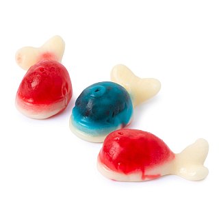 Clever Gummy Whales Jelly Filled Red White Blue  2.2 lbs