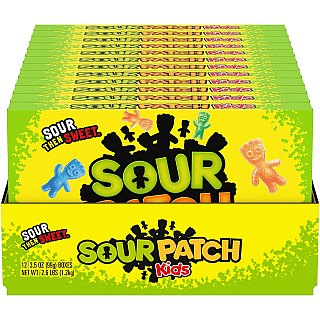 Sour Patch Kids Chewy Candy 3.5 Ounce 12 count theater box