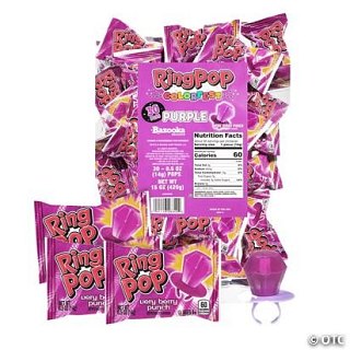 Ring Pop All Purple Very Berry Lollipop Candy 30ct
