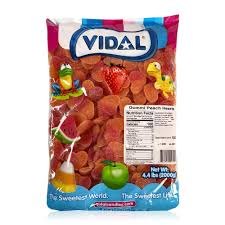Vidal Peach Hearts Gummi Candy 4.4 Pound Bag