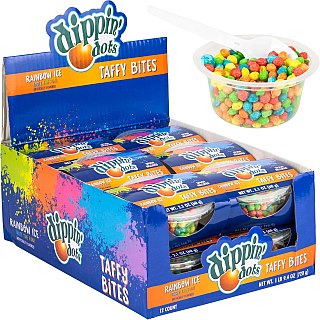 Dippin Dots Taffy Bites Rainbow Ice Cup 2.1 oz 12 ct