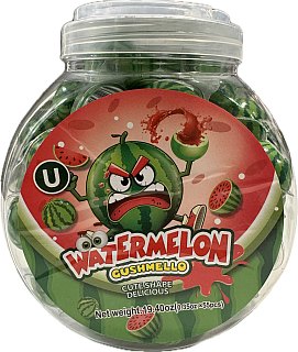 Gushmello Liquid Filled Gummy Watermelon Candy Jar 55 ct