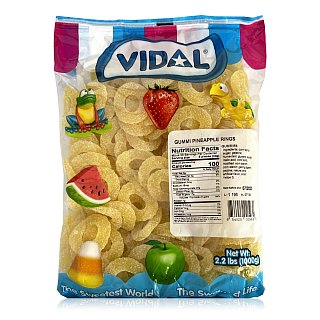 Vidal 2.2 Lb Pineapple Rings Gummi Bulk Yellow
