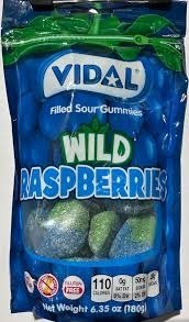 Vidal Sour Wild Raspberries Gummies Stand Up Bag 6.35 oz 6 ct