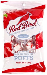 Piedmont Red Bird Peppermint Candy Puff Mint Candy 4 oz 12 ct