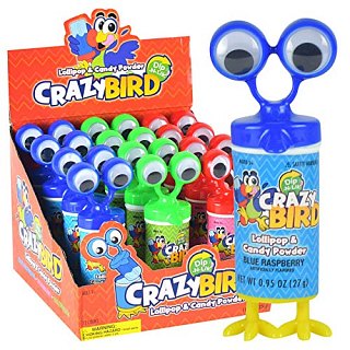 Koko's Crazy Bird Dip-N-Lik Candy Powder Lollipop .95oz 12 ct