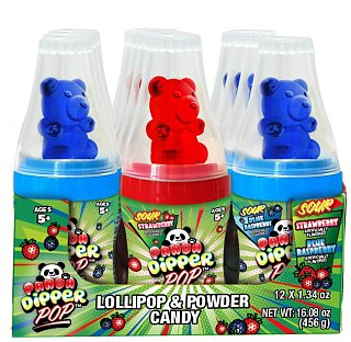 Sour Panda Bear Dipper Pop Candy Powder 1.34oz 12 ct