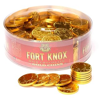 Fort Knox Milk Chocolate Gold Coins Tub 1.5" 2 lb 180 ct