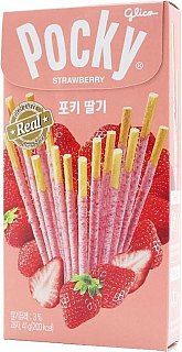 Pocky Korea Strawberry  Biscuit Sticks  1.45 oz 10ct