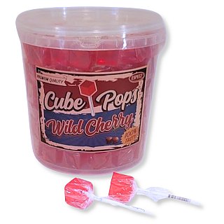 Espeez Retro Cube Pop Lollipop Wild Cherry 100 ct Tub