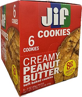 Jif Soft Baked PROTEIN Cookies Creamy Peanut Butter 3oz 6ct