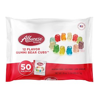 Albanese 12 Flavor Gummi Bear Cubs Snack Packs 50ct