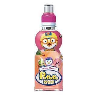 Pororo Korea Fruit Juice Drink Sport Bottle PEACH 7.95oz 24 Pack