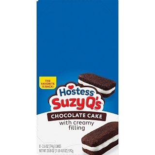 Hostess Suzy Q Chocolate Cream Cake 2.6 oz 8 ct SINGLE SERVE