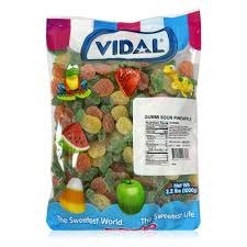 Vidal Gummi Sour Pineapple 2.2 Pound Bag Bulk