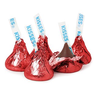 Hershey Kisses  Chocolate Red Bulk 3.75 lb