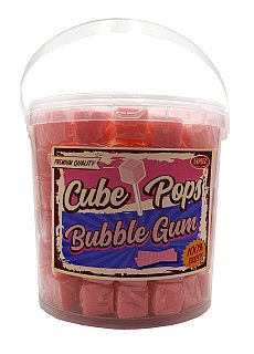 Espeez Retro Cube Pop Lollipop Bubble Gum Pink 100 ct Tub