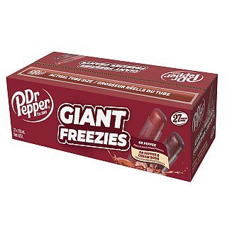 Kisco Dr Pepper Soda Giant Freeze Ice Pops 5.5oz 27 ct