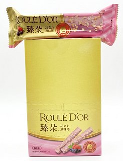 Roule D'or Taiwan Import Serena Berry Choco Flavor Wafer Roll 8ct Tray