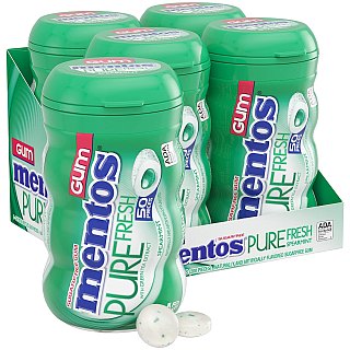 Mentos Gum Big Bottle Pure Fresh Spearmint 50ct 4 Pack