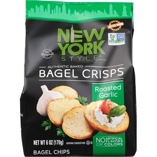 New York Style Bagel Crisps Roasted Garlic Bags 6oz 6ct
