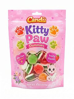 Candu Kitty Paw Fruit Gummy Candy 8oz 12 Pack
