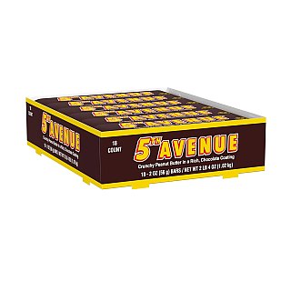 5TH AVENUE Chocolatey Coated Crunchy Peanut Butter Bars 2oz 18ct